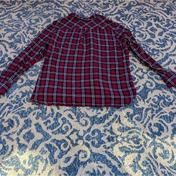 Woolwich plaid button down casual shirt berry red blue and white 100% cotton xl - Picture 8 of 11